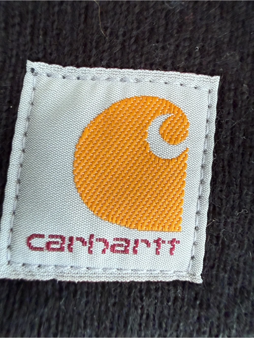 Carhartt Youth Black Beanie with Logo Patch Kid Gorpcore Streetwear
